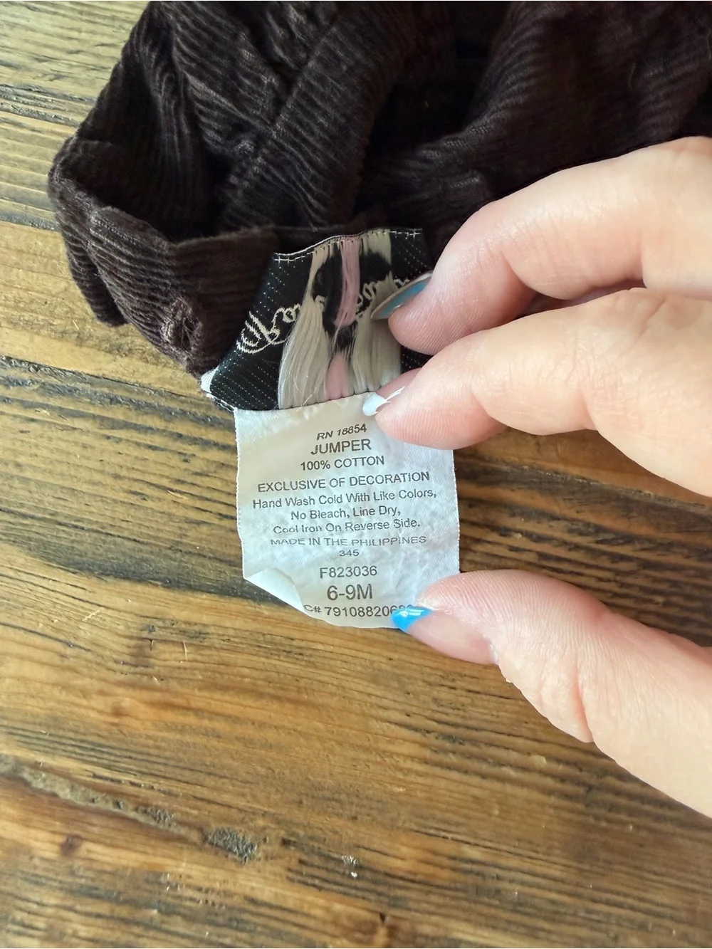 Turkey Day Corduroy Dress 6-9 MONTHS